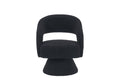 Swivel Accent Chair Armchair, Round Barrel Chair In Fabric For Living Room Bedroom,Black Teddy Black Foam Faux Fur