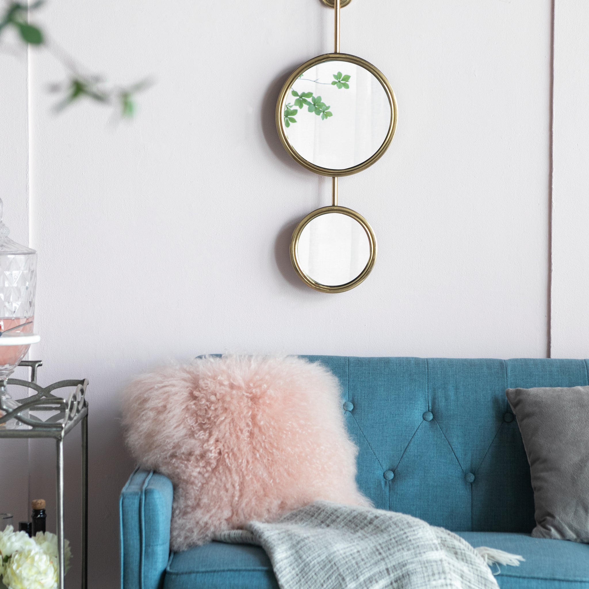 2 Circle Mirrors for Wall Decor, Unique