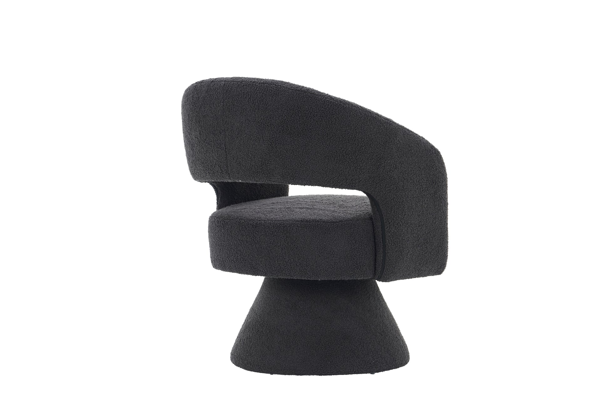 Swivel Accent Chair Armchair, Round Barrel Chair In Fabric For Living Room Bedroom,Grey Teddy Grey Teddy Foam Faux Fur