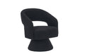 Swivel Accent Chair Armchair, Round Barrel Chair In Fabric For Living Room Bedroom,Black Teddy Black Foam Faux Fur