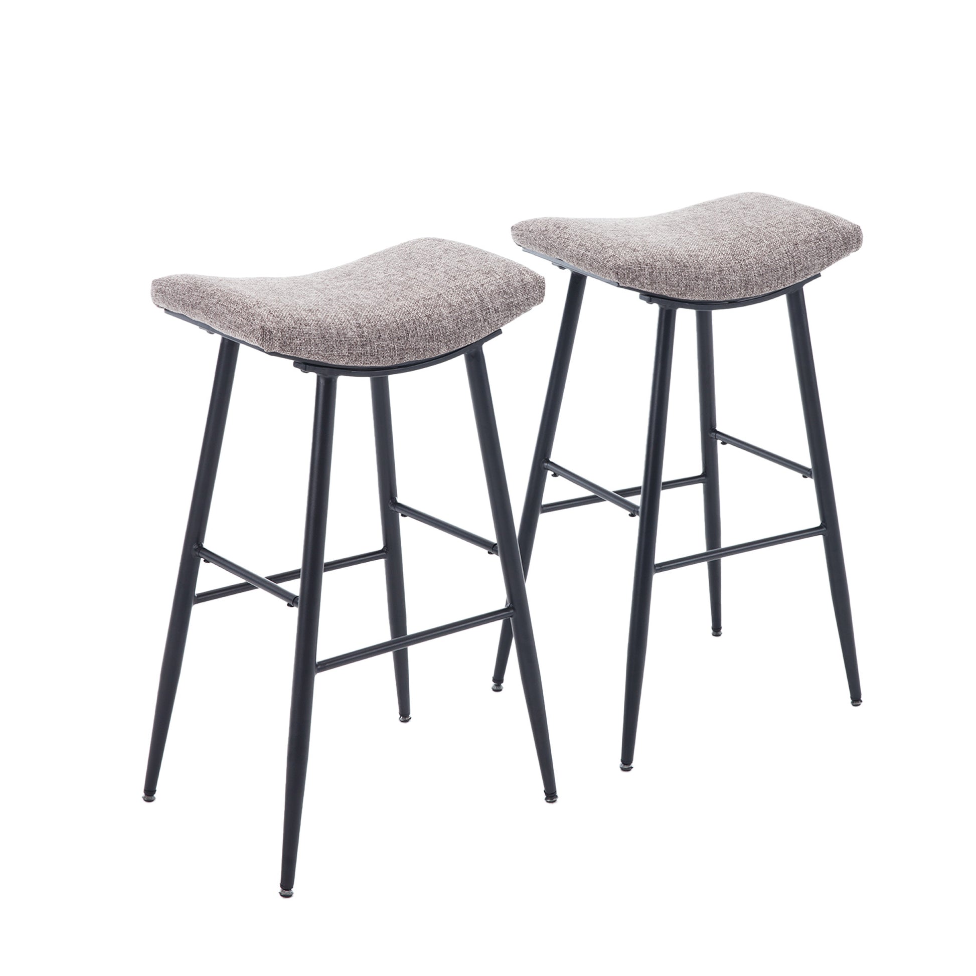 Counter Height Bar Stool Set Of 2 For Dining Room Kitchen Counter Island, Linen Fabric Upholstered Breakfast Stools With Footrest,Coffee Coffee Kitchen Foam Dry Clean Modern Bar Stools Foam Linen