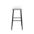 Bar Stools Set Of 2 Armless Counter Low Bar Stools Without Back Modern Pu Leather Stools With Metal Leg And Footrest,Cream Cream Kitchen Foam Dry Clean Modern Bar Stools Foam Pu Leather