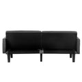 Futon Sofa Bed Convertible Sectional Sleeper Couch, Loveseat Bed With Tapered Legs For Living Room, Study, Dorm, Office Black Burlap 2 Seat