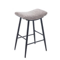 Bar Stools Set Of 2 Armless Counter Low Bar Stools Without Back Modern Linen Fabric Breakfast Stools With Metal Leg And Footrest,Coffee Coffee Kitchen Foam Dry Clean Modern Bar Stools Foam Linen