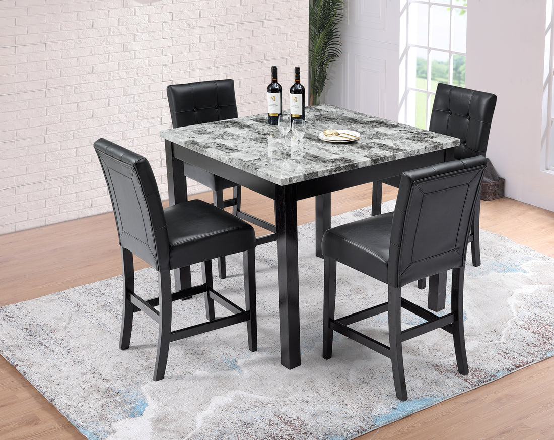 Nordic Square Dining Table And Chair Black Foam Mdf