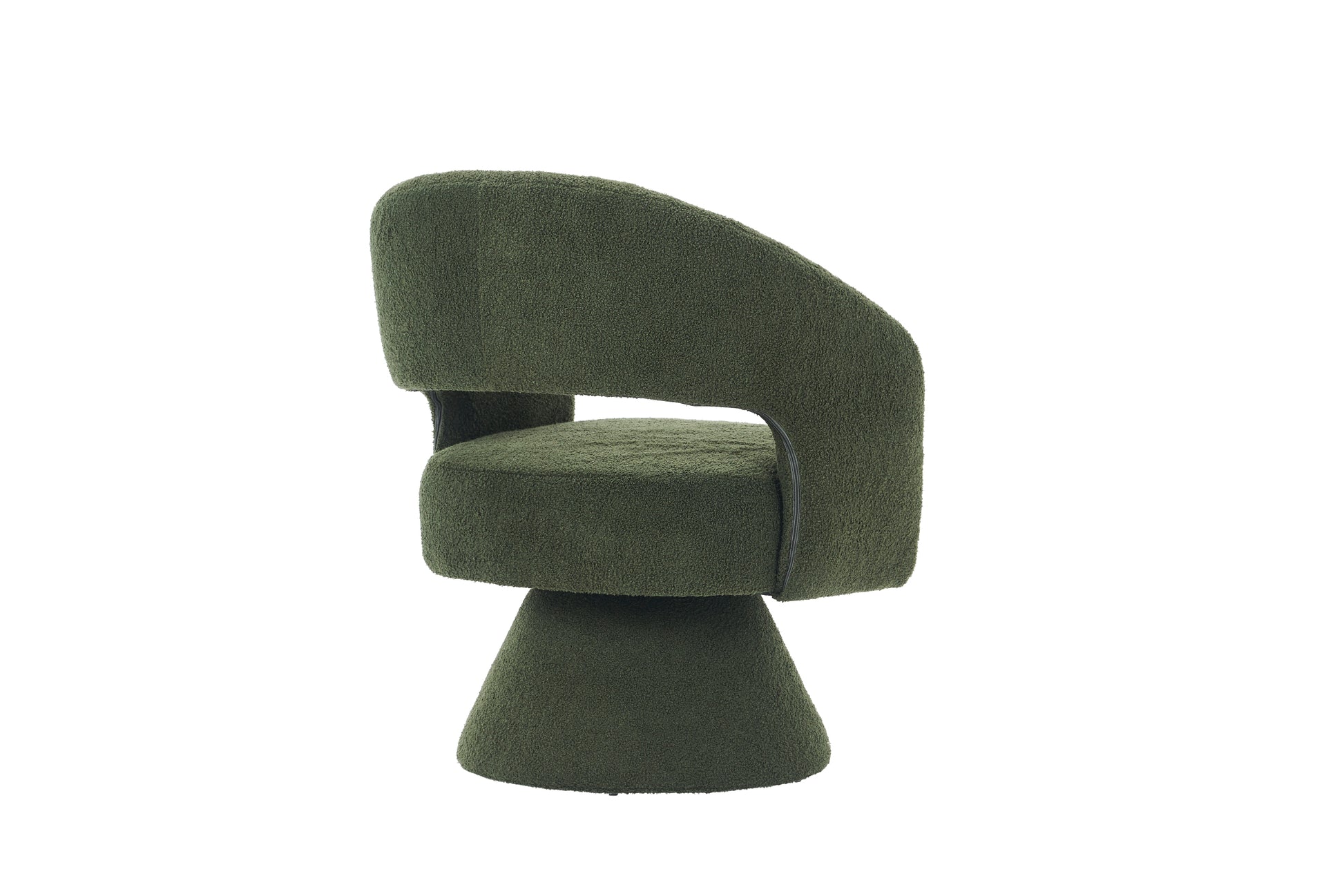 Swivel Accent Chair Armchair, Round Barrel Chair In Fabric For Living Room Bedroom,Green Teddy Green Foam Faux Fur