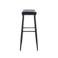 Counter Height Bar Stool Set Of 2 For Dining Room Kitchen Counter Island, Pu Upholstered Breakfast Stools With Footrest,Black Black Pu Kitchen Foam Dry Clean Modern Bar Stools Foam Pu Leather