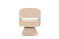 Swivel Accent Chair Armchair, Round Barrel Chair In Fabric For Living Room Bedroom,Nude Teddy Cream Faux Fur