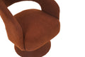 Swivel Accent Chair Armchair, Round Barrel Chair In Fabric For Living Room Bedroom,Brown Teddy Brown Faux Fur
