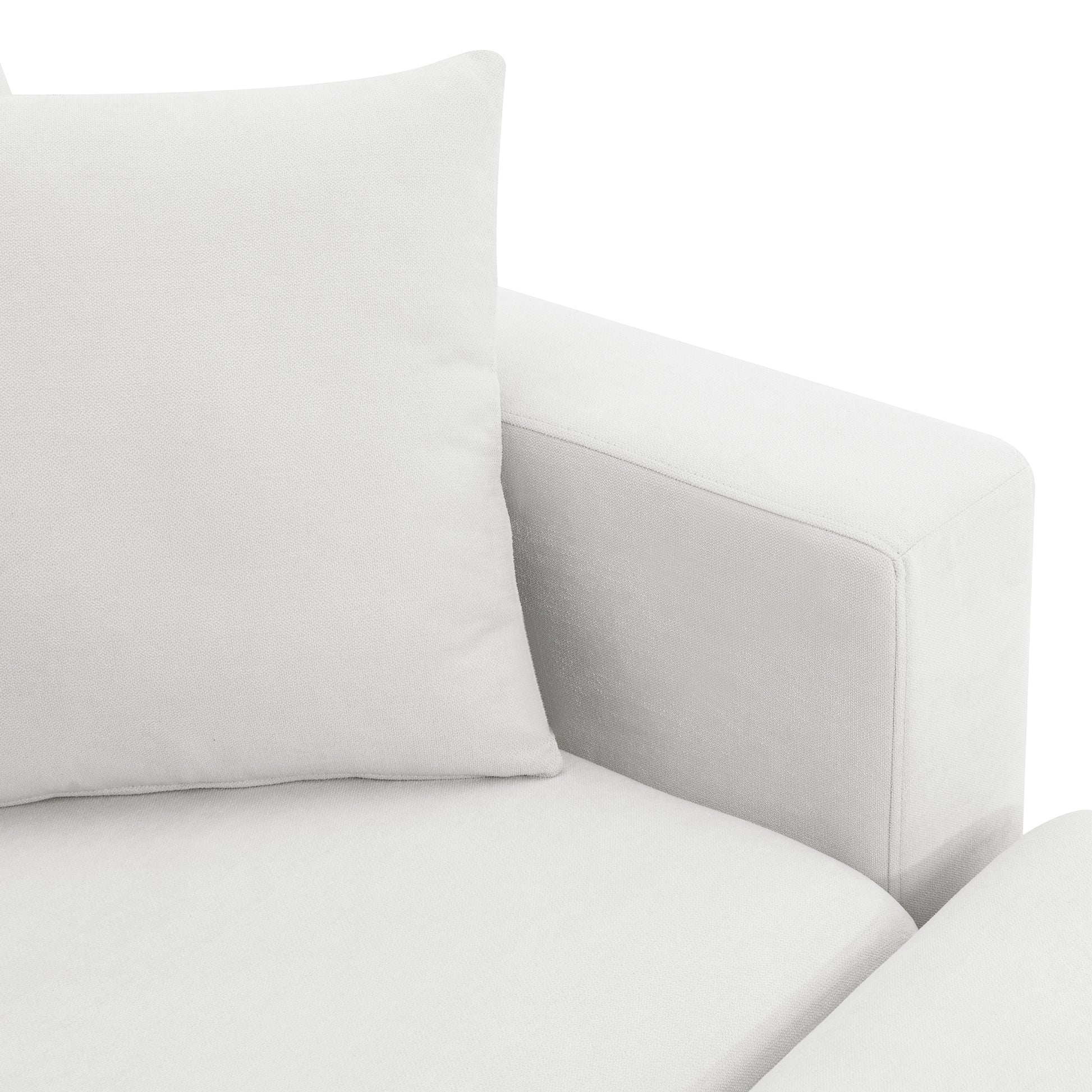 100.4*64.6" Modern Sectional Sofa,L Shaped Couch Set With 2 Free Pillows,4 Seat Polyester Fabric Couch Set With Convertible Ottoman For Living Room, Apartment, Office,4 Colors White Polyester 3 Seat