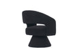 Swivel Accent Chair Armchair, Round Barrel Chair In Fabric For Living Room Bedroom,Black Teddy Black Foam Faux Fur