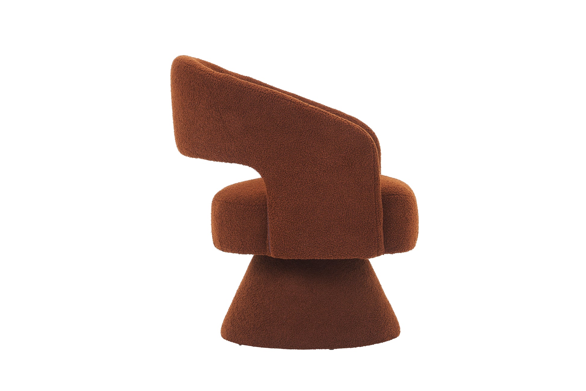 Swivel Accent Chair Armchair, Round Barrel Chair In Fabric For Living Room Bedroom,Brown Teddy Brown Faux Fur