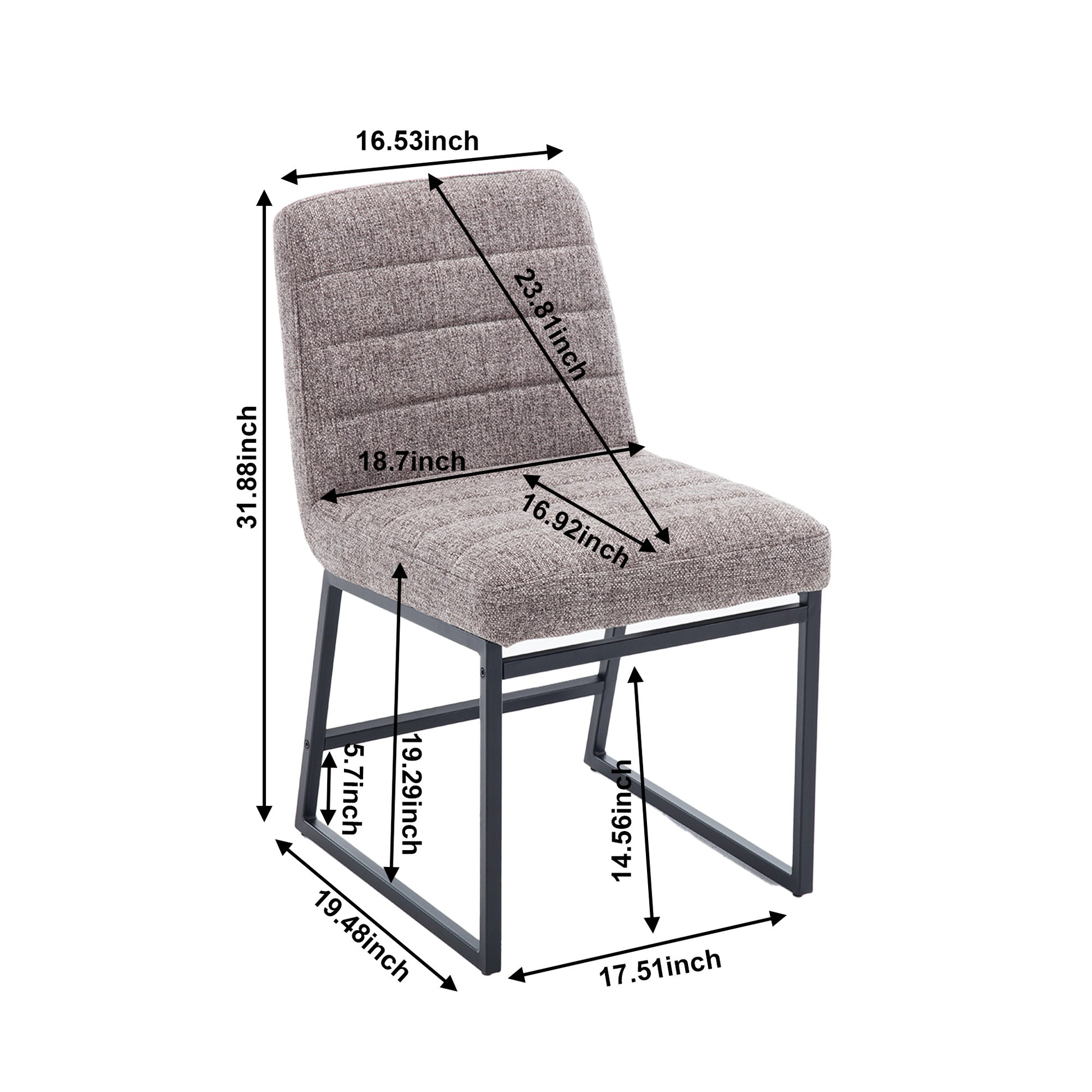 Upholstered Linen Fabric Dining Chairs Set Of 2 With Metal Legs, Mid Century Modern Leisure Chairs For Kitchen Living Room Dining Room Bistro Coffee Shop,Coffee Coffee Dining Room Foam Dry Clean Modern Dining Chairs Foam Linen