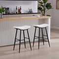 Counter Height Bar Stool Set Of 2 For Dining Room Kitchen Counter Island, Pu Upholstered Breakfast Stools With Footrest,Cream Cream Kitchen Foam Dry Clean Modern Bar Stools Foam Pu Leather