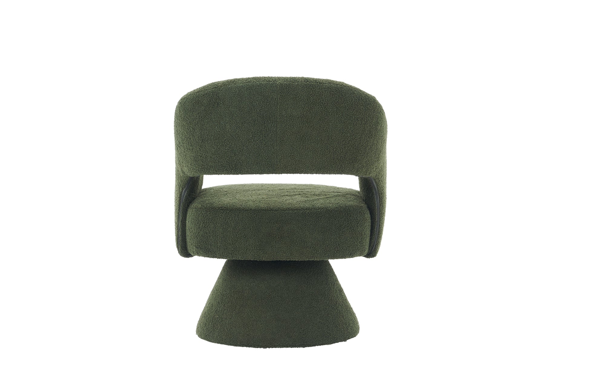 Swivel Accent Chair Armchair, Round Barrel Chair In Fabric For Living Room Bedroom,Green Teddy Green Foam Faux Fur