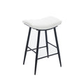 Bar Stools Set Of 2 Armless Counter Low Bar Stools Without Back Modern Pu Leather Stools With Metal Leg And Footrest,Cream Cream Kitchen Foam Dry Clean Modern Bar Stools Foam Pu Leather