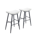 Counter Height Bar Stool Set Of 2 For Dining Room Kitchen Counter Island, Pu Upholstered Breakfast Stools With Footrest,Cream Cream Kitchen Foam Dry Clean Modern Bar Stools Foam Pu Leather