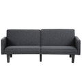 Futon Sofa Bed Convertible Sectional Sleeper Couch, Loveseat Bed With Tapered Legs For Living Room, Study, Dorm, Office Black Burlap 2 Seat