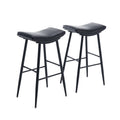 Counter Height Bar Stool Set Of 2 For Dining Room Kitchen Counter Island, Pu Upholstered Breakfast Stools With Footrest,Black Black Pu Kitchen Foam Dry Clean Modern Bar Stools Foam Pu Leather