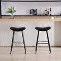 Counter Height Bar Stool Set Of 2 For Dining Room Kitchen Counter Island, Pu Upholstered Breakfast Stools With Footrest,Black Black Pu Kitchen Foam Dry Clean Modern Bar Stools Foam Pu Leather