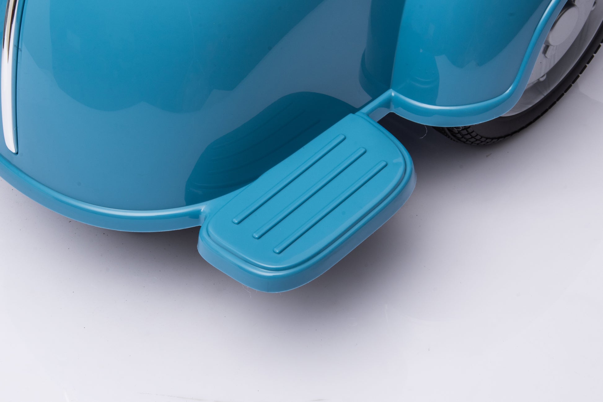 6V Licensed Vespa Scooter Motorcycle With Side Car For Kids, Blue Blue Chrome