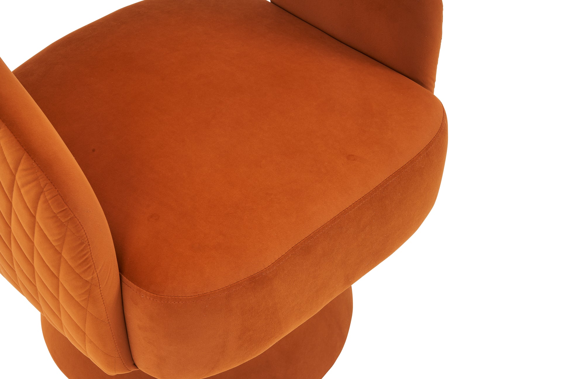 Swivel Accent Chair Armchair, Round Barrel Chair In Fabric For Living Room Bedroom,Orange Velvet Orange Velvet
