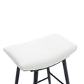 Bar Stools Set Of 2 Armless Counter Low Bar Stools Without Back Modern Pu Leather Stools With Metal Leg And Footrest,Cream Cream Kitchen Foam Dry Clean Modern Bar Stools Foam Pu Leather
