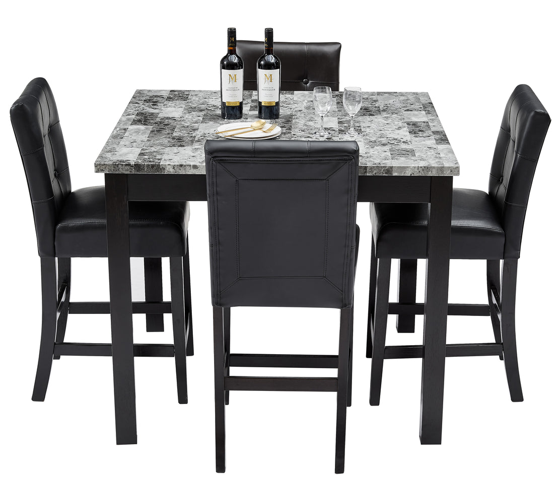 Nordic Square Dining Table And Chair Black Foam Mdf