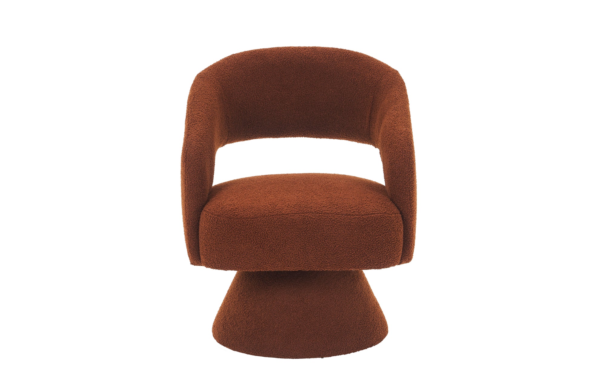 Swivel Accent Chair Armchair, Round Barrel Chair In Fabric For Living Room Bedroom,Brown Teddy Brown Faux Fur