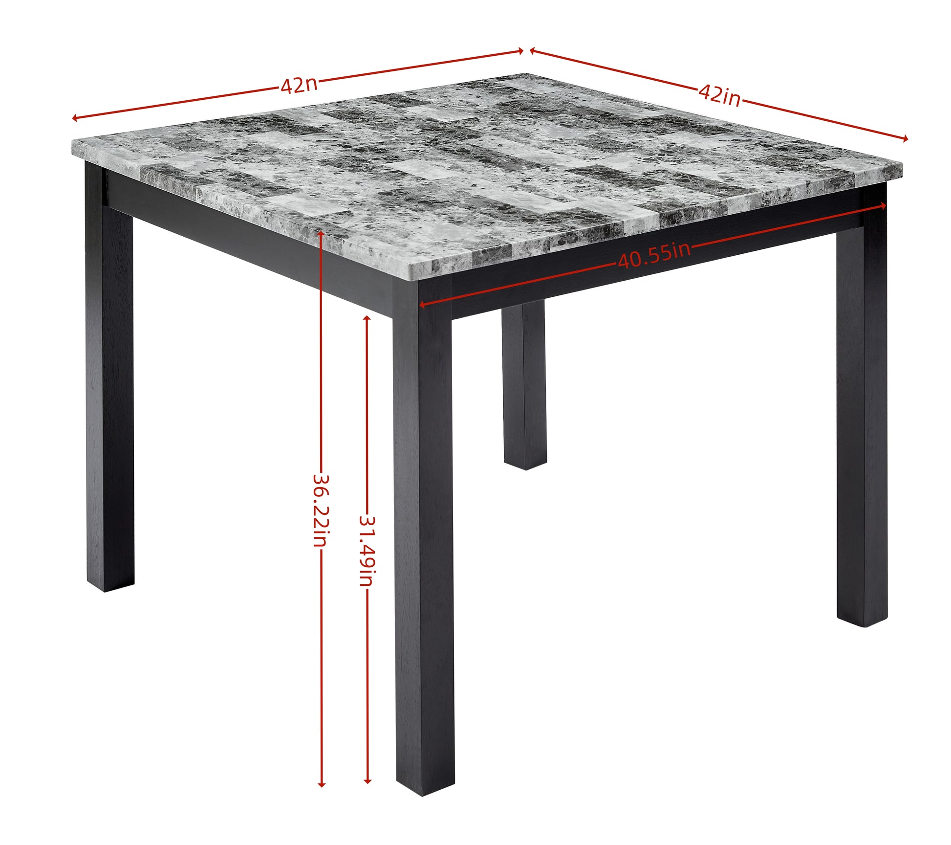 Nordic Square Dining Table And Chair Black Foam Mdf