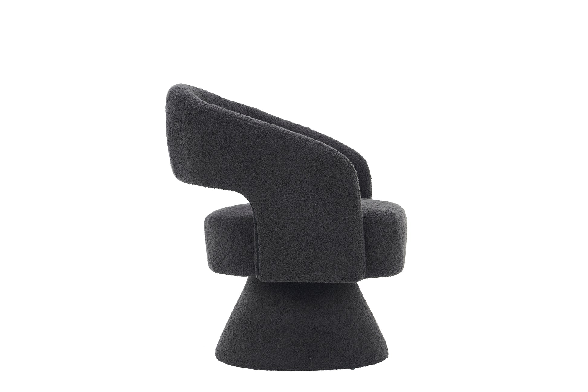 Swivel Accent Chair Armchair, Round Barrel Chair In Fabric For Living Room Bedroom,Grey Teddy Grey Teddy Foam Faux Fur