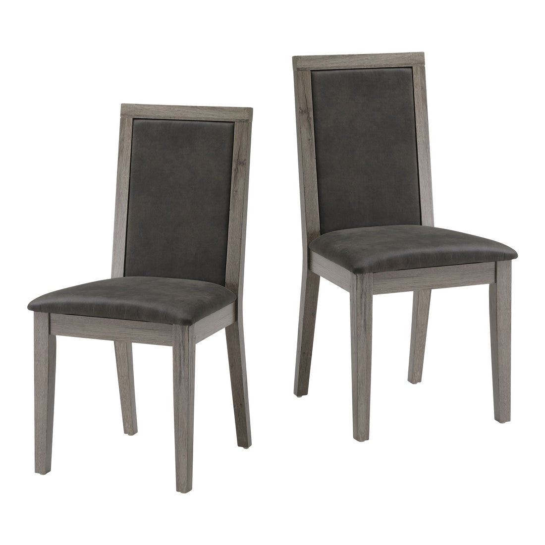 Dining Chairs Set Of 2 Wood Dining Room Chair With Mdf Sponge Back, Kitchen Room Chair Side Chair, Light Grey Base With Grey Cushion Dark Gray Foam Wood