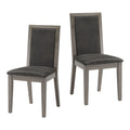 Dining Chairs Set Of 2 Wood Dining Room Chair With Mdf Sponge Back, Kitchen Room Chair Side Chair, Light Grey Base With Grey Cushion Dark Gray Foam Wood