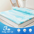 Memory Foam Cooling Gel Swirl Infused Bed Topper For Back Pain,2 Inches,Full Blue Cotton