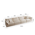 Comfort U Shaped Couch With Reversible Chaise, Modular Large U Shape Sectional Sofa, Double Extra Ottomans,Beige Chenille Beige Chenille 4 Seat