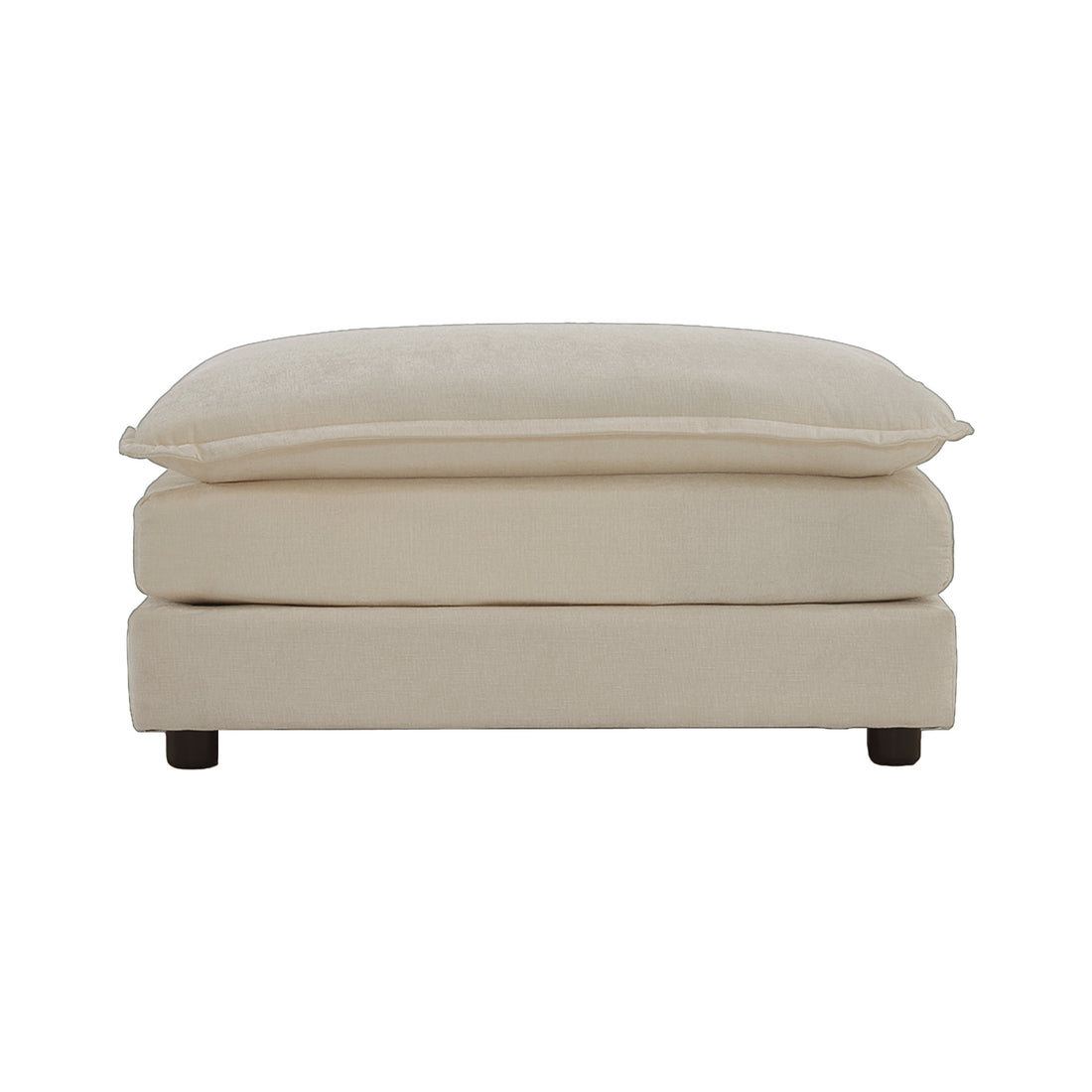 Chenille Fabric Ottomans Footrest To Combine With 2 Seater Sofa, 3 Seater Sofa And 4 Seater Sofa, Beige Beige Chenille