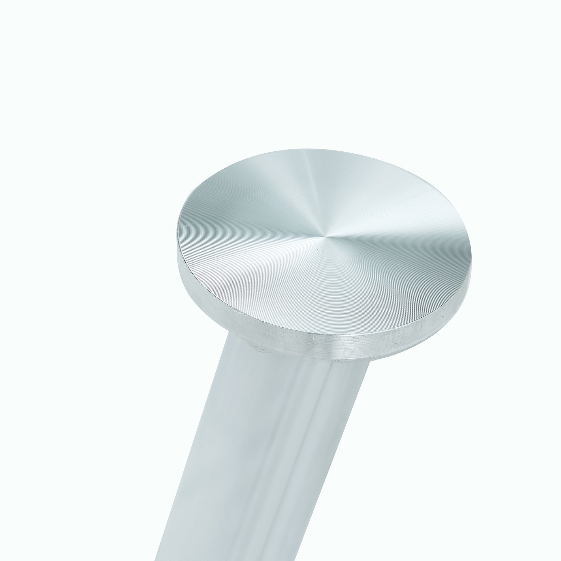 Table And Chair Set. 1 Table 4 Chairs Set A Circular Dining Table With A 40 Inch Diameter Glass Tabletop And Electroplated Metal Legs. 4 White Pu Chairs Dt 1164 001 Transparent Seats 4 Glass