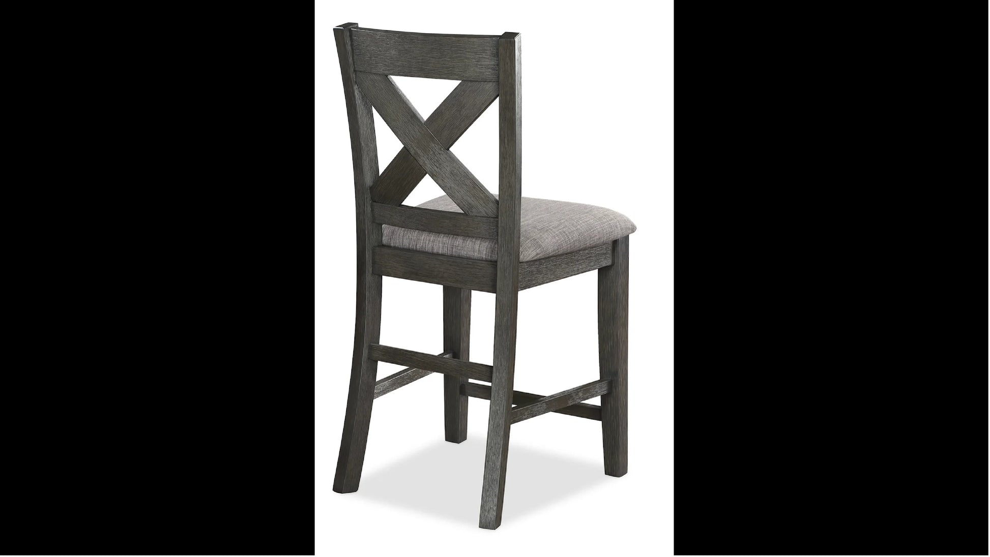 Transitional Farmhouse 2Pc Set Counter Height Dining Chair Gray Upholstered Seat X Back Design Dining Room Wooden Furniture Gray Gray Farmhouse Side Chair Wood