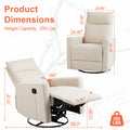 Manual Recliner Chair Winback Single Sofa,Beige Beige Fabric 1 Seat