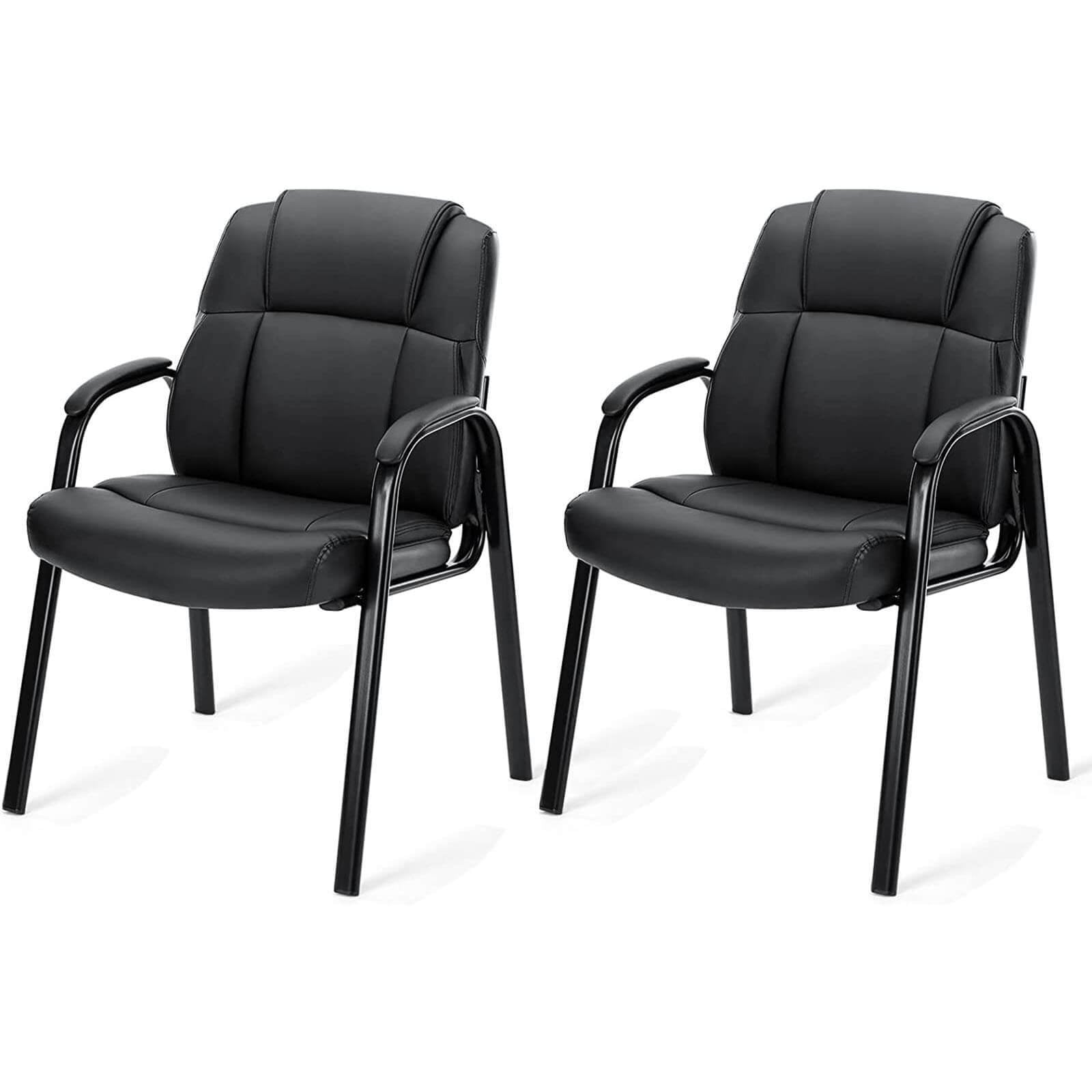 Leather Conference Room Chairs with Padded black-iron