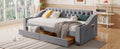 Twin Size Upholstered Daybed With Storage Armrests And Usb Port, Gray Gray Upholstered