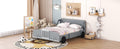 Full Size Car Shaped Platform Bed With Wheels,Gray Gray Plywood