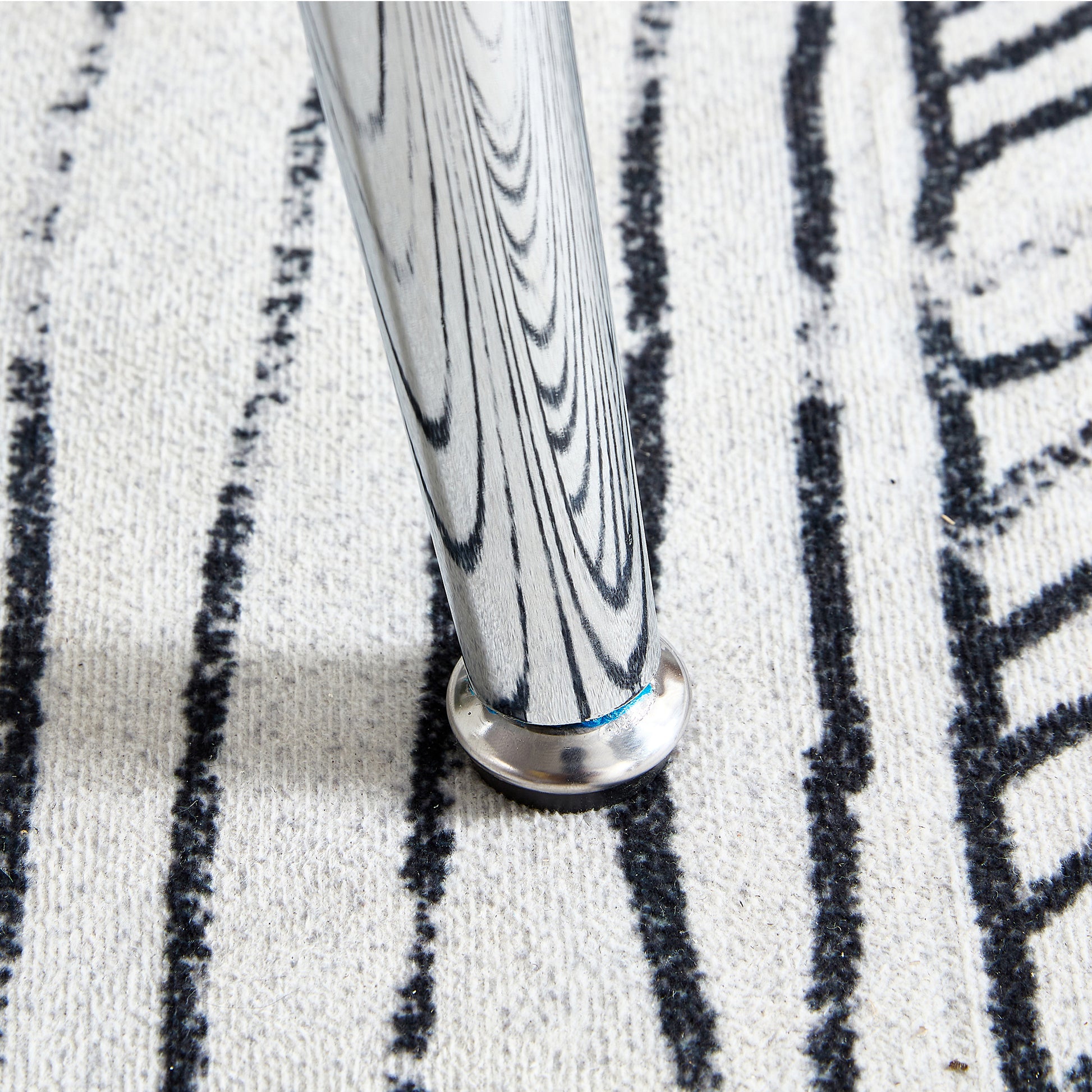 Table And Chair Set. 1 Table 4 Gray Chairs Round Dining Table With A 40 Inch Diameter Glass Tabletop And Silver Plated Metal Legs. 4 Gray Pu Chairs Dt 1164 001 Transparent Seats 4 Glass