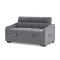 Loveseats Sofa Bed With Pull Out Bed,Adjsutable Back And Two Arm Pocket,Typec And Usb Charging With Copper Nail,Grey 47