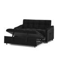 Loveseats Sofa Bed With Pull Out Bed,Adjsutable Back And Two Arm Pocket,Typec And Usb Charging With Copper Nail,Black 47