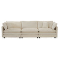 Modern Sofa Couch, 3 Piece Set Extra Deep Seat Sectional Sofa For Living Room, Oversized Sofa, 3 Seat Sofa, Loveseat And Single Sofa, Beige Chenille Beige Chenille 6 Seat