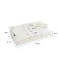 Modern Sofa Couch, 3 Piece Set Extra Deep Seat Sectional Sofa For Living Room, Oversized Sofa, 3 Seat Sofa, Loveseat And Single Sofa, White Chenille White Chenille 6 Seat