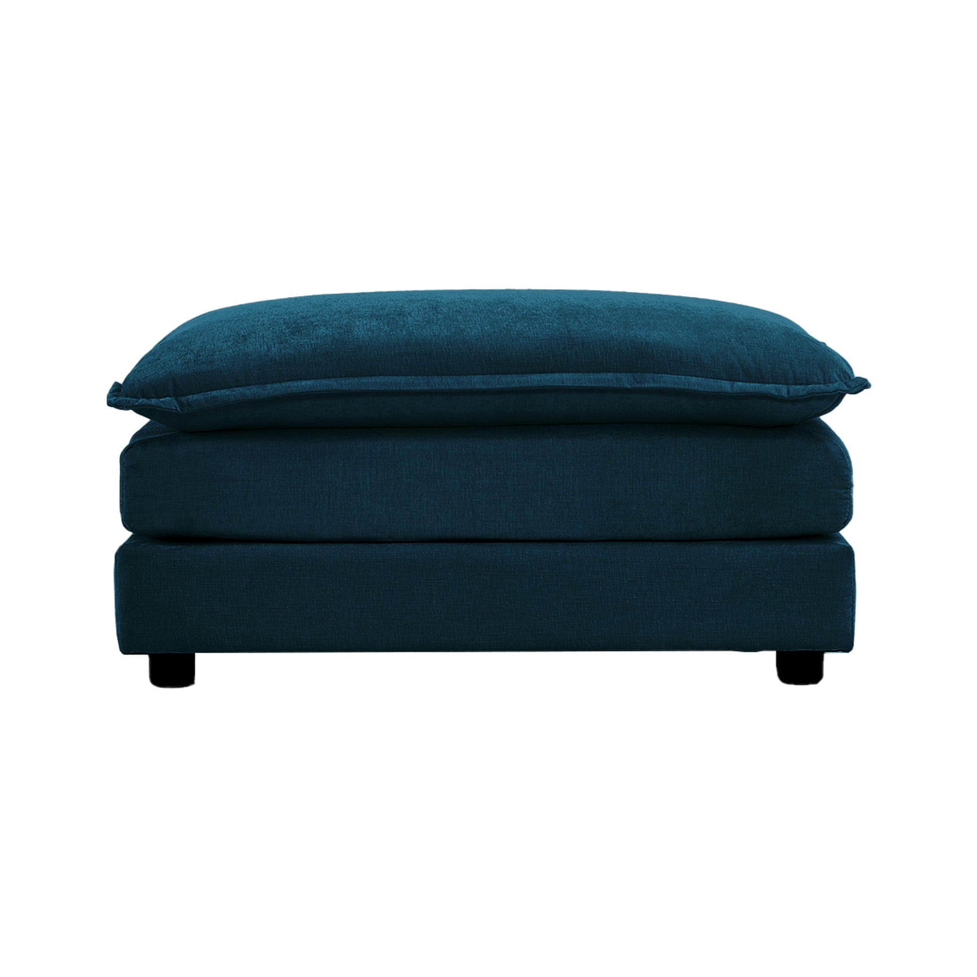 Chenille Fabric Ottomans Footrest To Combine With 2 Seater Sofa, 3 Seater Sofa And 4 Seater Sofa, Blue Chenille Blue Chenille