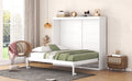 Queen Size Murphy Bed Wall Bed,White Queen White Plywood