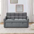 Loveseats Sofa Bed With Pull Out Bed,Adjsutable Back And Two Arm Pocket,Typec And Usb Charging With Copper Nail,Grey 47